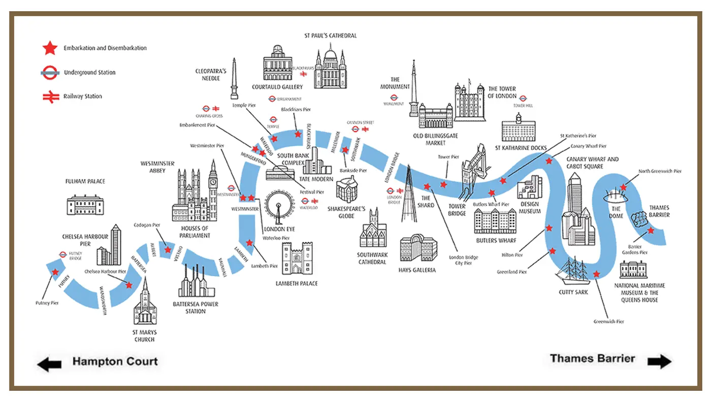 Thames Dinner Cruise Map