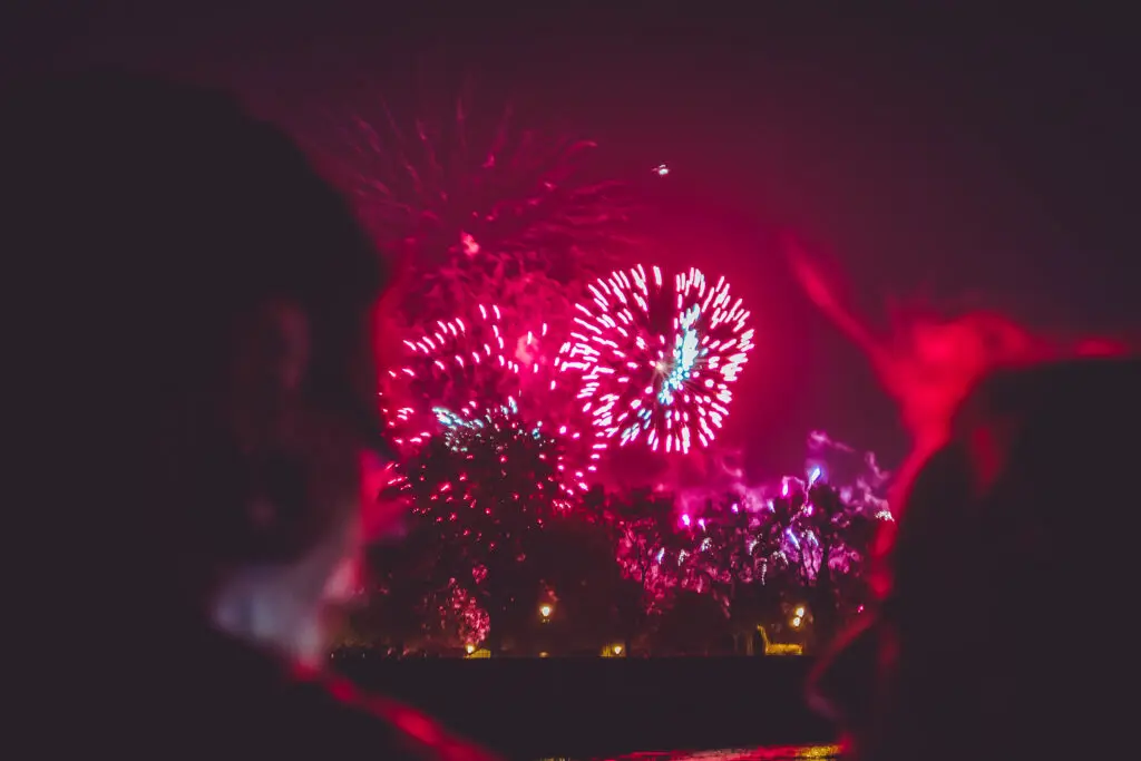 Thames Bonfire Night Cruise in London with fireworks over the River Thames